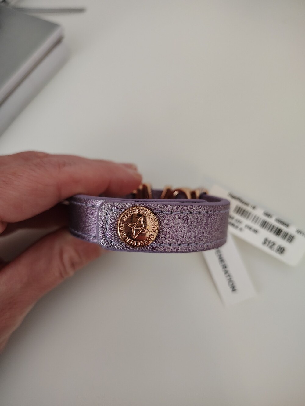 🆕Lavender Leather LOVE Bracelet with Rose Gold Accents - Picture 3 of 4